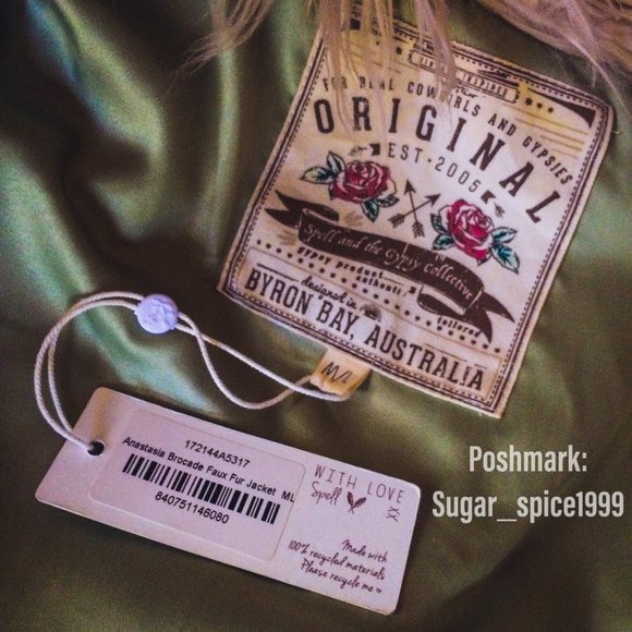 Brocade Anastasia Brocade Faux Fur Jacket Coat M/L - Picture 3 of 7